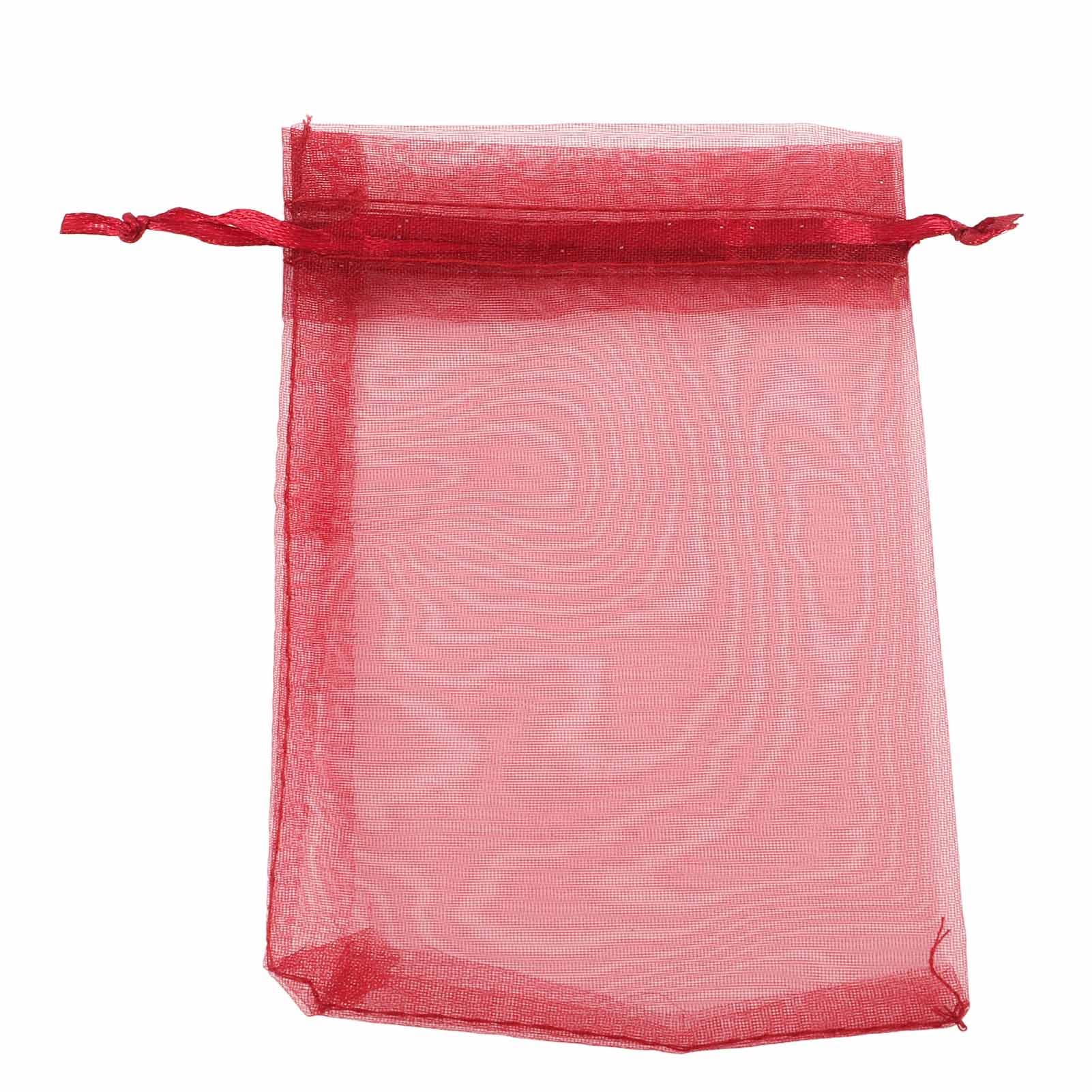 Lot De 100 Sacs En Organza De 10 X 15,2 Cm, 10 Couleurs Aléatoires Pour