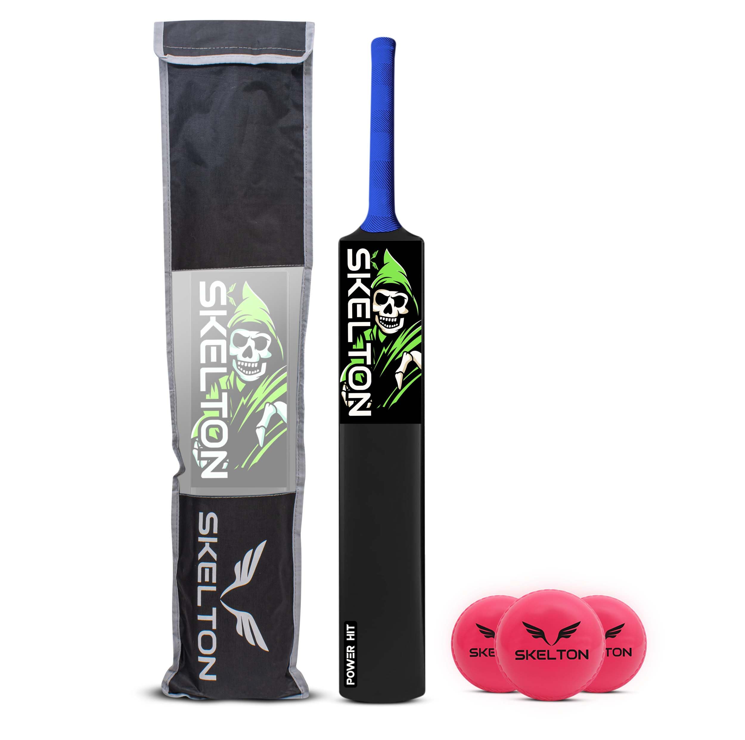 Skelton Plastic Cricket Bat for Adults and Mens Heavy Plastic Cricket Bat with Bat Cover and Balls | Tournament Match Standard Full Size Tennis Ball Bat for Cricket | Size-8 | (8, Green)-image-41
