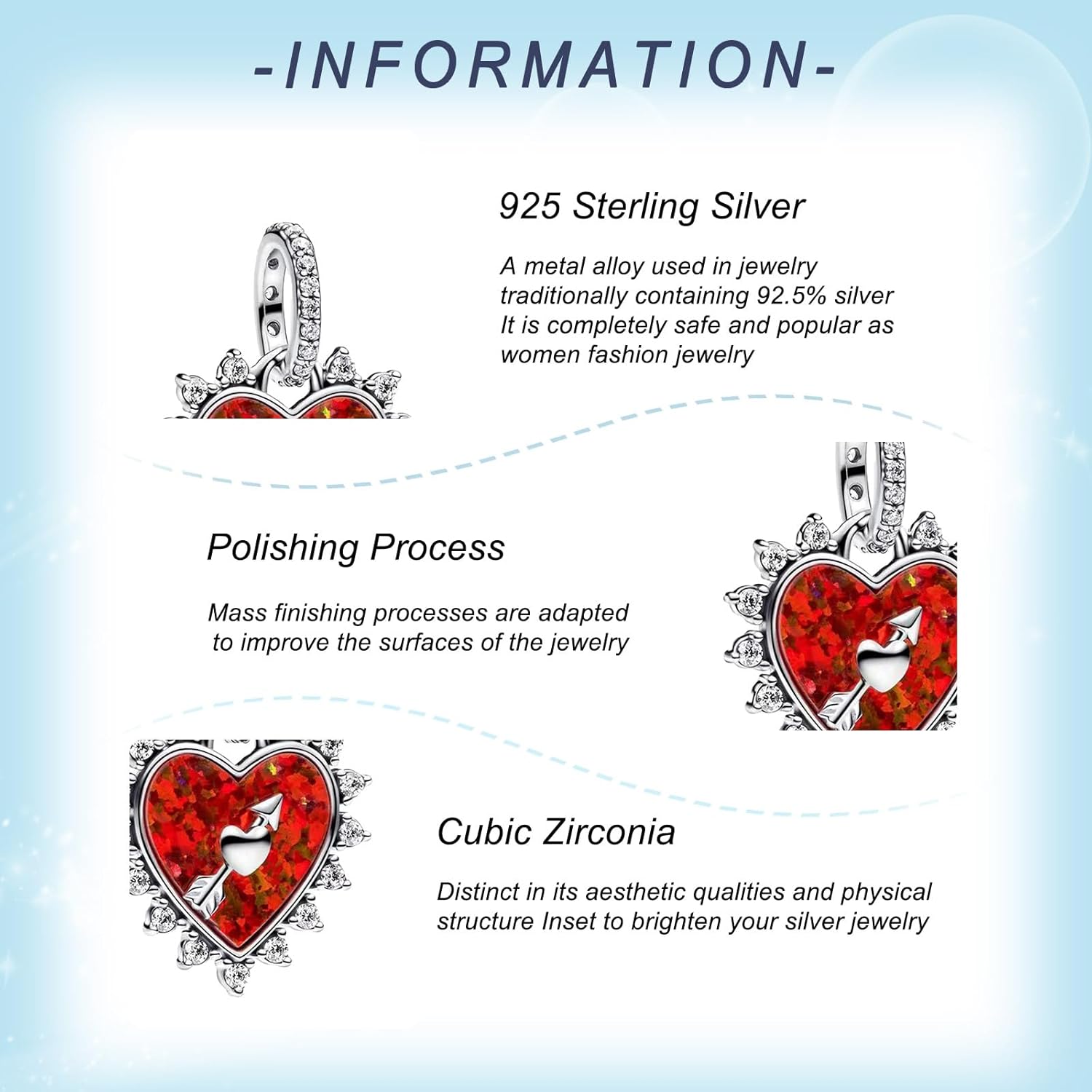 925 Sterling Silver Charms for Bracelets Gold Love and Heart Charms Cherry Blossom Dangle Beads Jewelry for Women - Image 3