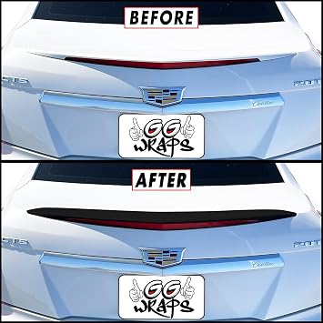 Blackout Vinyl Overlay for 2014-2019 Cadillac CTS Sedan 2. Trunk Spoiler, Matte Black