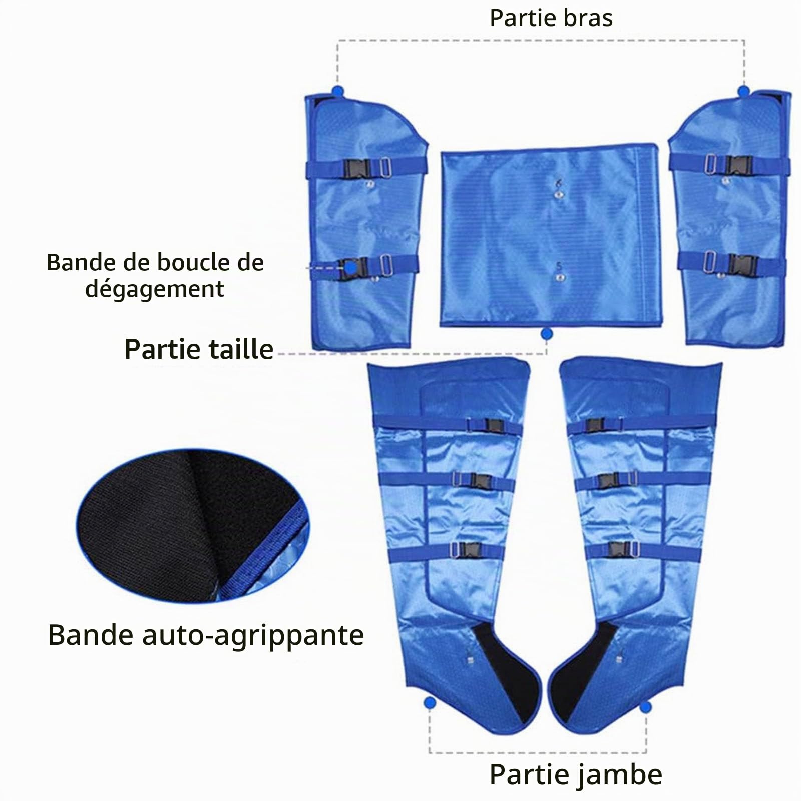 électrique Tout Le Corps Pressothérapie Massage, Appareil Massage Drainage Lymphatique, Perte De Poids Masseur Pour Différentes Parties Du Corps, Y Compris Jambes, Pieds, Taille Et Bras