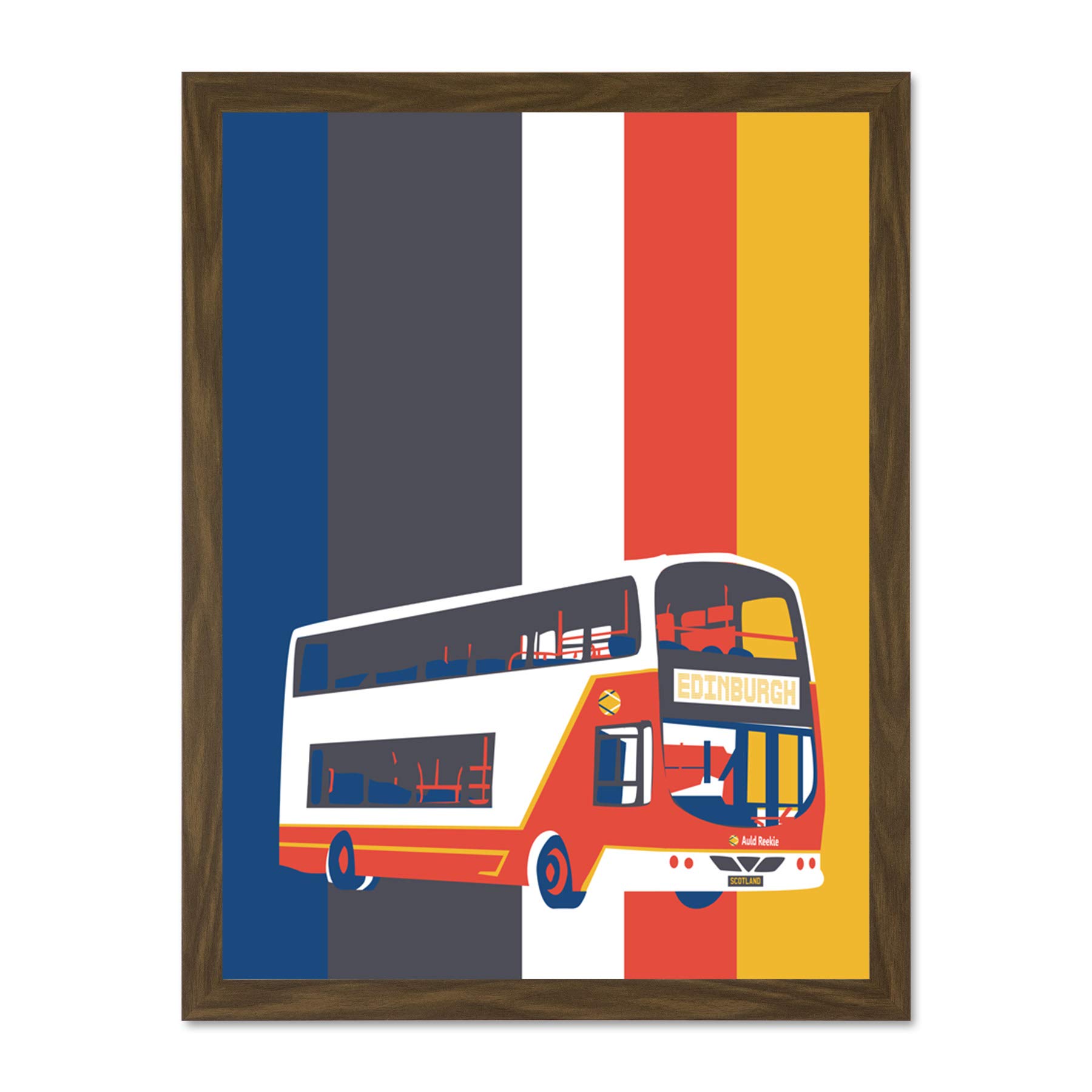 Wee Blue Coo Edinburgh Transport Bus 18x24 Large Framed Art Print Poster Wall Decor 18x24 inch