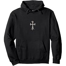 The Heart Pave Diamonds Silver Cross Pullover Hoodie