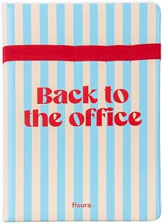 Fisura - Original A5 Notizbuch "Back to the Office" - Notizbuch A5 Hardcover mit Punkten - mit Gummizug für 2 Stifte - Notebook A5-80 Seiten - Papier 80 g
