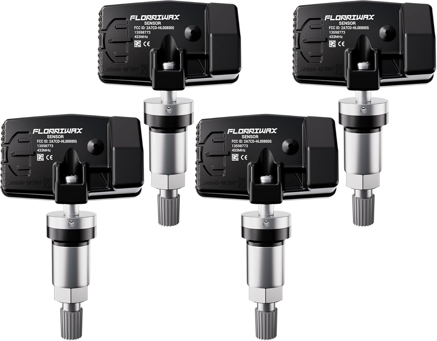 TPMS Sensor 433MHz GM Tire Pressure Monitoring Sensors Compatible with Chevrolet Buick Cadillac GMC. OE Replacement # 13598773,13516165,13545366,13512347,13522629 (4Pcs)