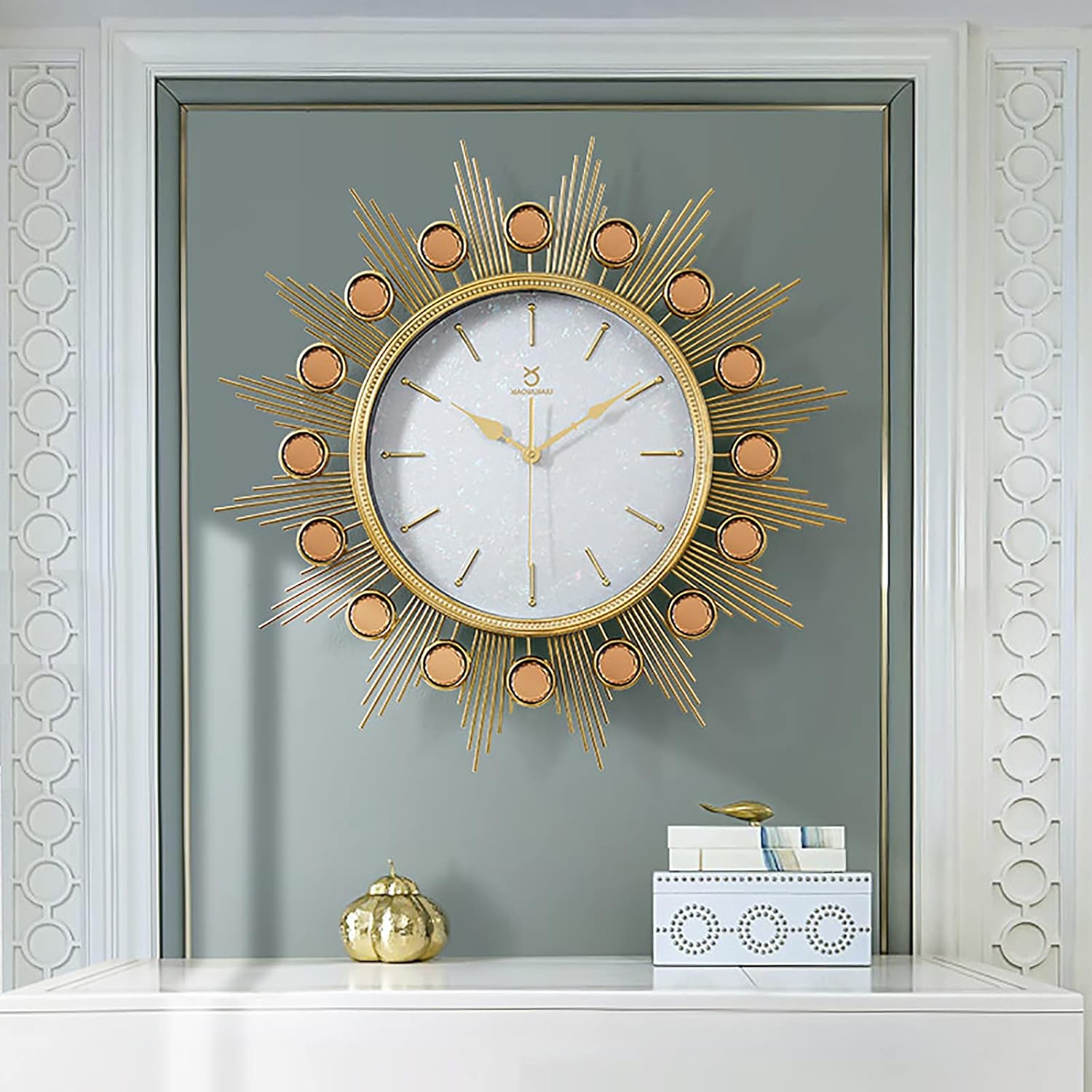 Mid Century Modern Wall Clock Starburst Clock Battery