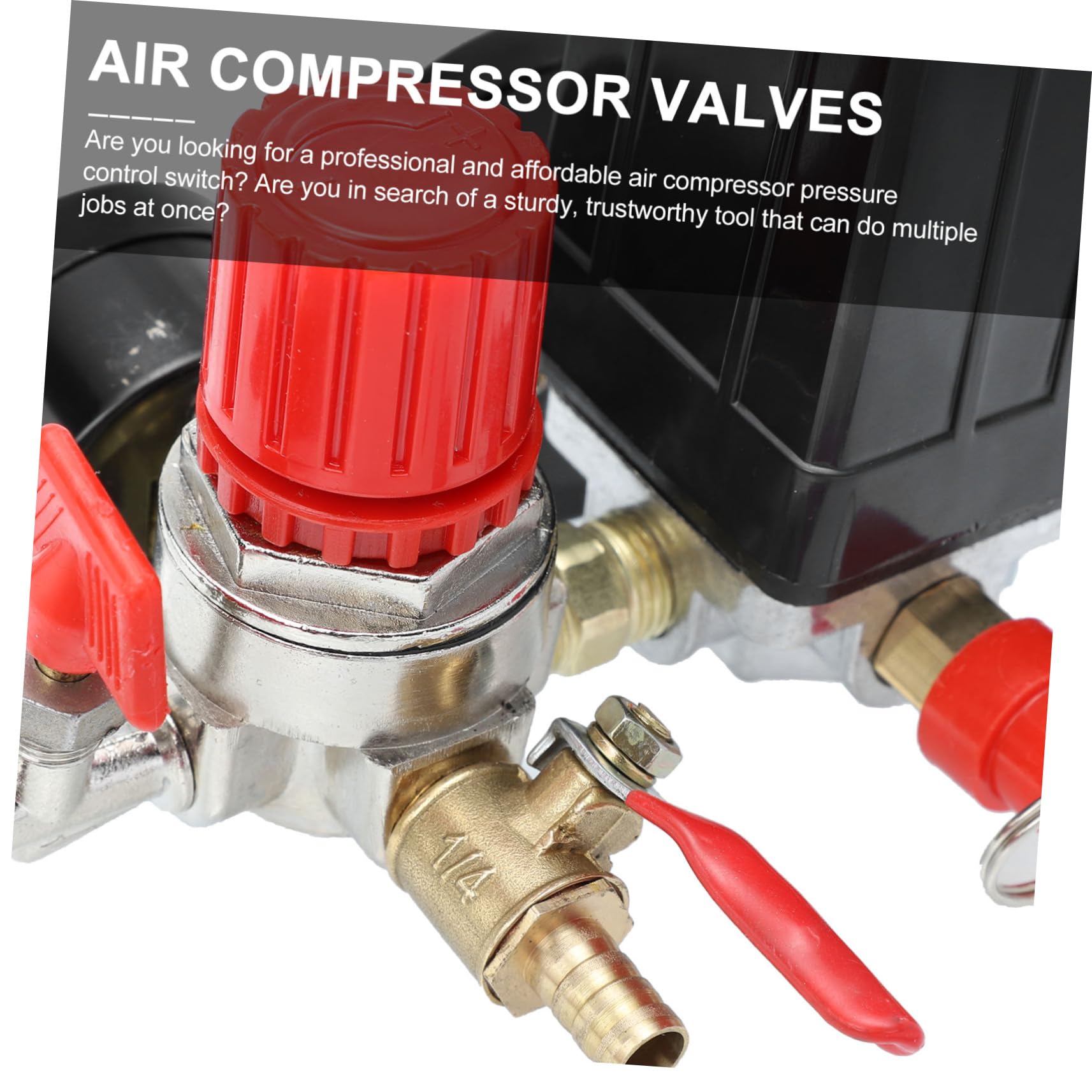 Housoutil Valvola di Pressione per Compressore Aria, Regolatore di Pressione Manometro, 220/380v, 20a, per Controllo Preciso e Stabilità