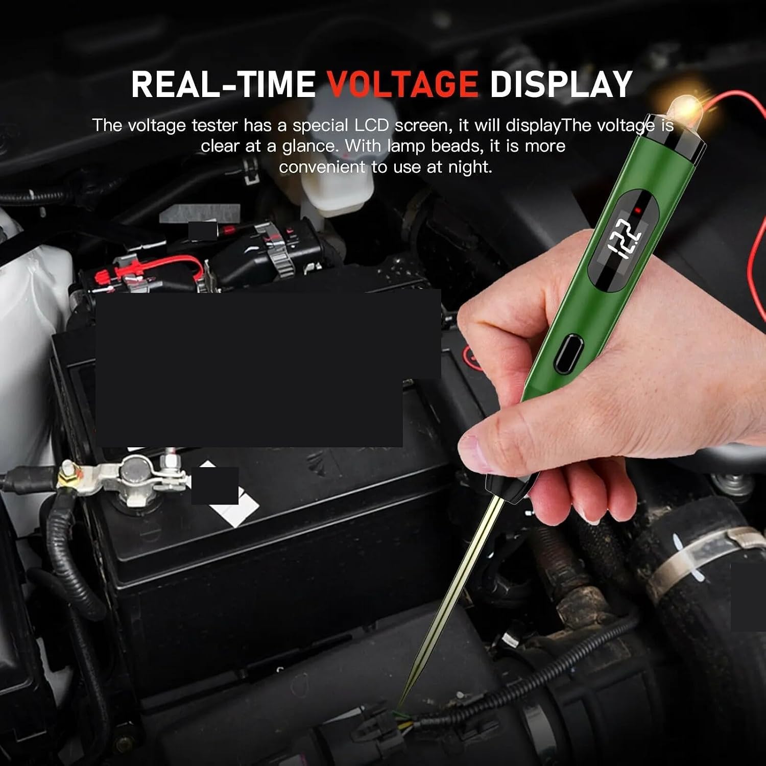 Voltage Meter, Automotive Circuit Tester Digital Display Load Polarity Voltage Test Pen