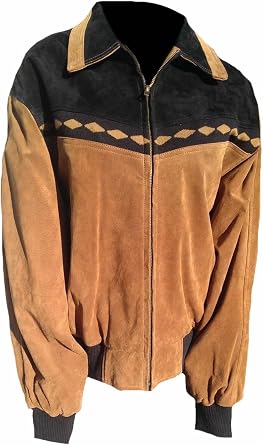 Classyak Mens Fashion Suede Leather Bomber Style Jacket