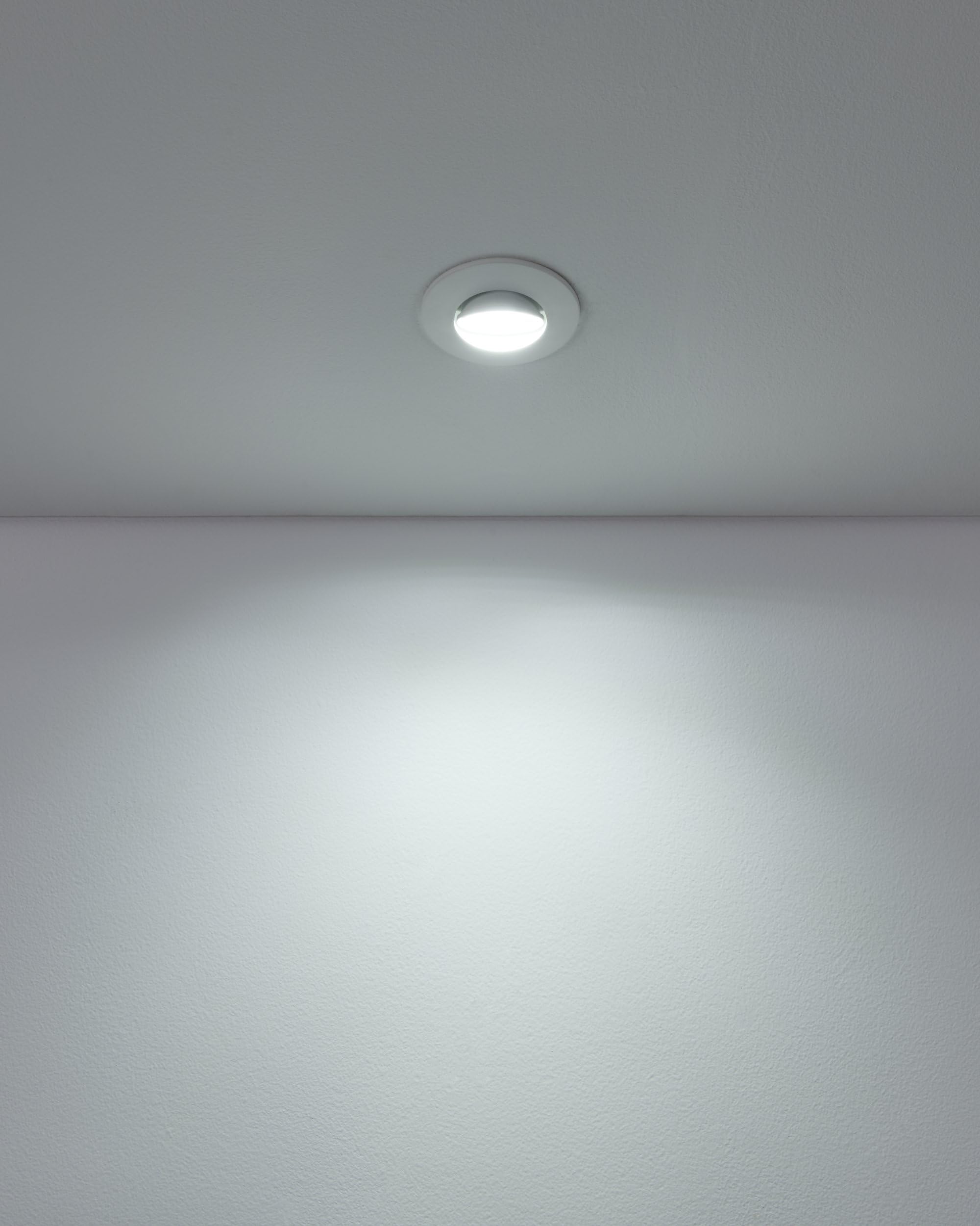 Eglo Set de 10 focos LED empotrables Cedrez, Ø 9 cm, spots | de techo extra planos, con Dip Switch, plástico blanco, luz cálida, neutra y fría