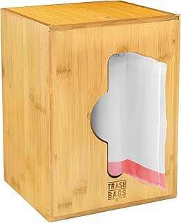 Extra Large Trash Bag Dispenser Holder, Fits 13,30,33 Gallon & Large Rolls, Wall Mount or Under Sink Organizer with 3 Rubber Bands, Kitchen & Pantry Garbage Bag Storage.