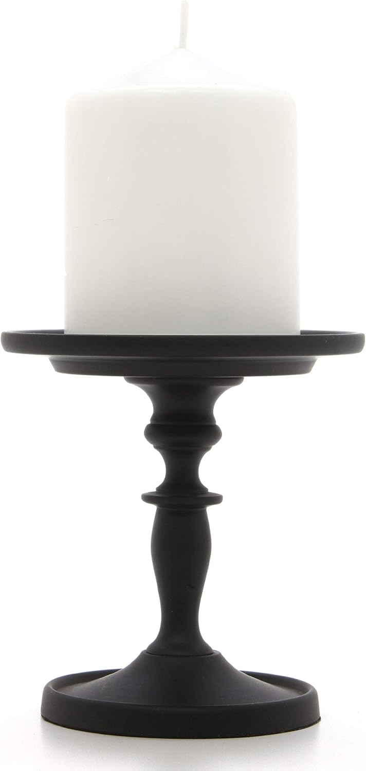 Hosley Black Pillar Holder 4.75 Inch High. Ideal Gift for Wedding Party Special Occasion or as a Candle Holder. W1
