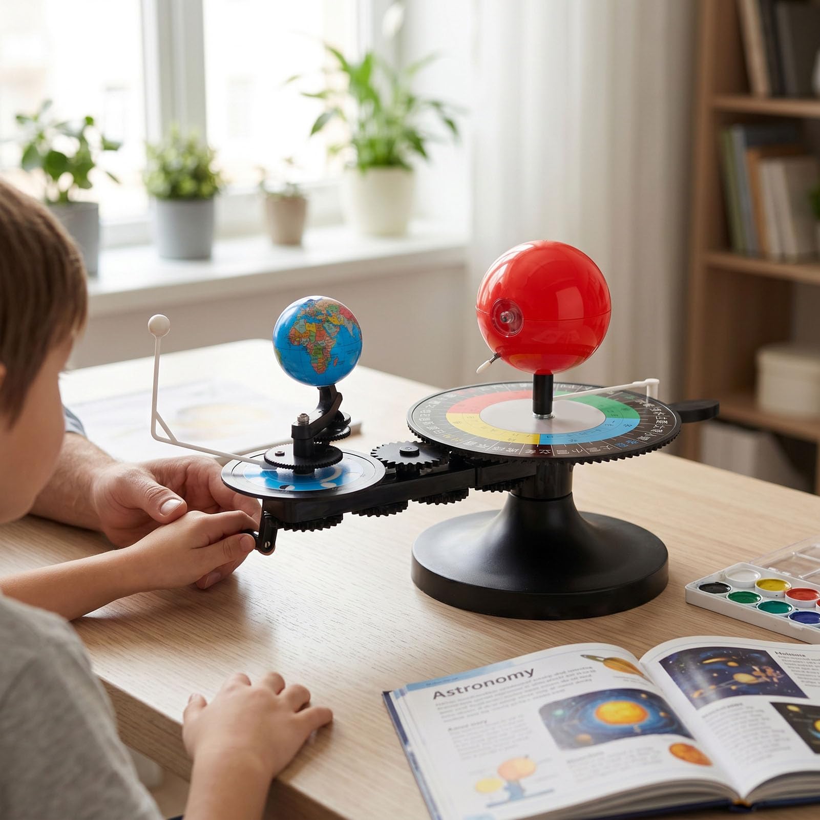 Luocute Model Orbity Słońca Ziemia Księżyca, Narzędzie do Demonstracji Astronomii Edukacyjnej Interaktywny Model Układu Słonecznego dla Dzieci, Uczniów, Klasa, Nauka w Domu, Zestaw