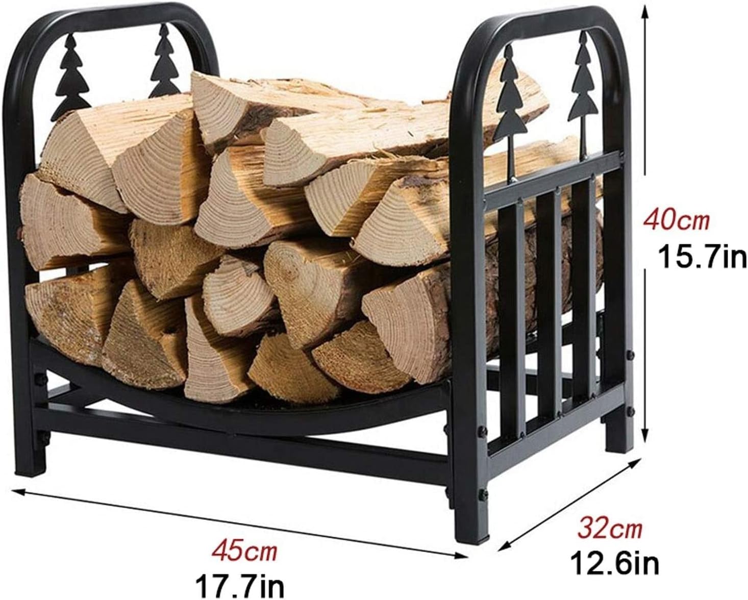 Outdoor Fireplace Firewood Rack Log Store Firewood Rack Christmas Tree Firewood Holder Black Metal Wood Holders Firewood Outdoork Heavy Duty Log Rack Fireplace Tools(