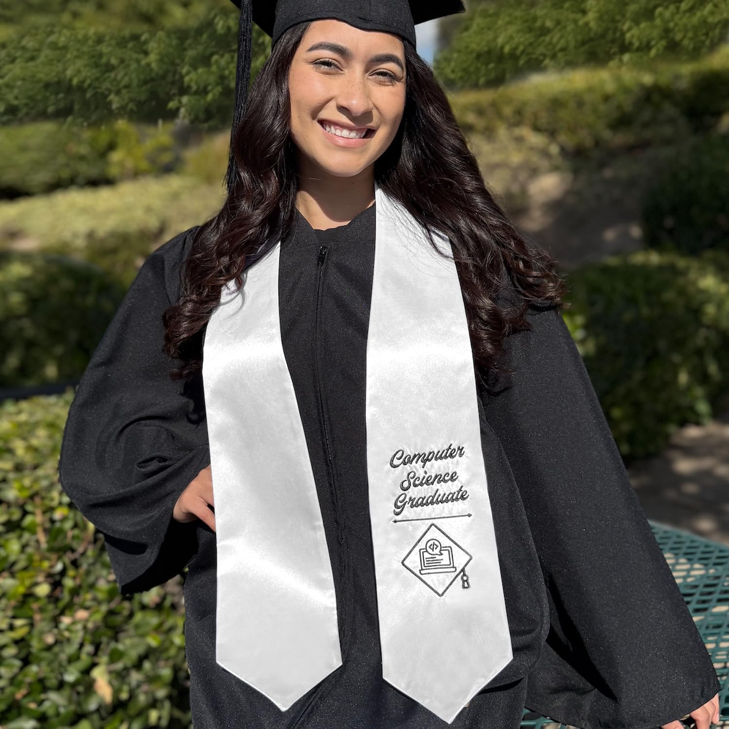 Endea Graduation Computer Science Graduate Stole With Classic Tips - Unisex Adult - 62” Long - Graduation Sash
