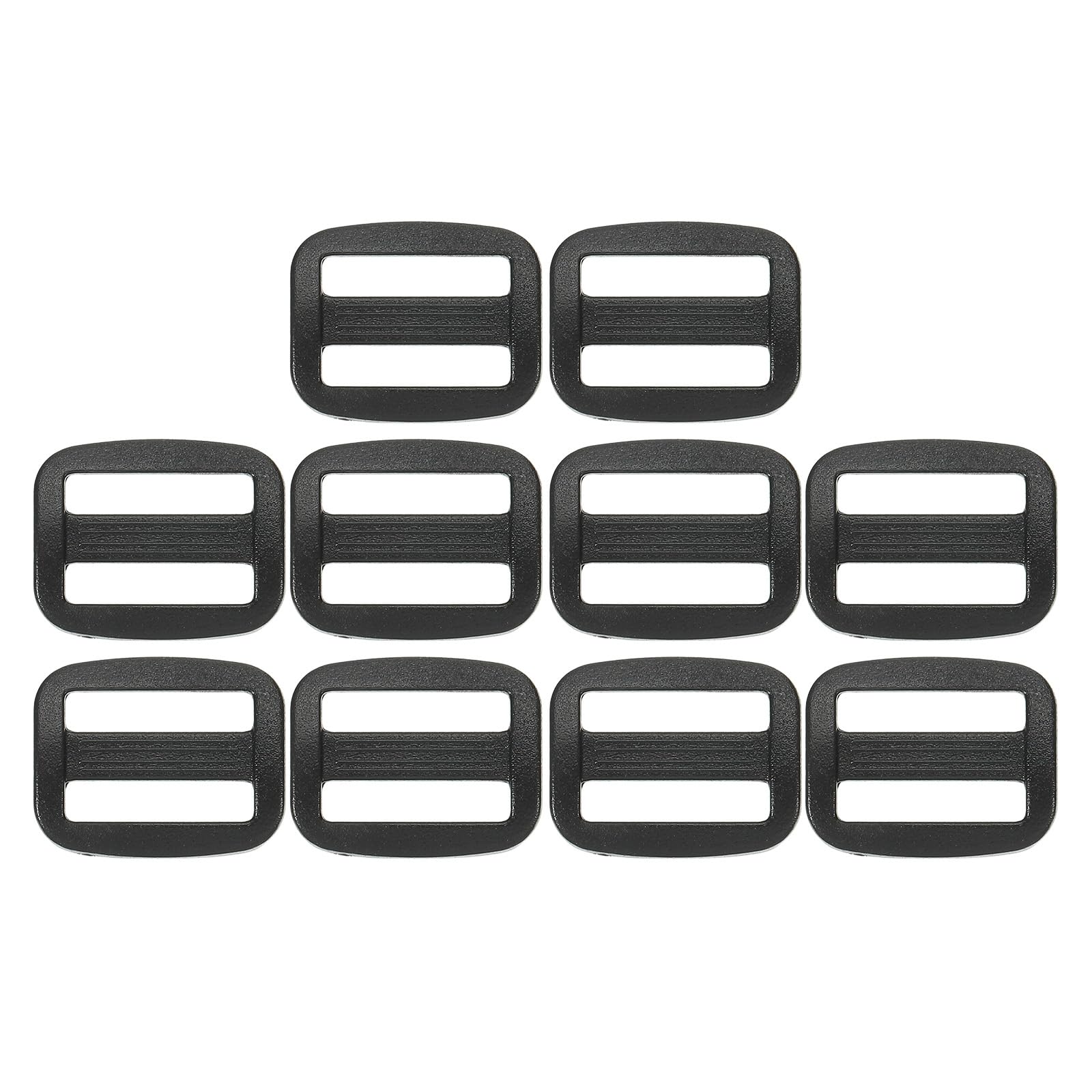 PATIKIL 45mm / 1-3/4 Inch Tri-Glide Slide Buckles, 10 Pack Plastic Webbing Strap Fastener for Backpack Bag Belt Black