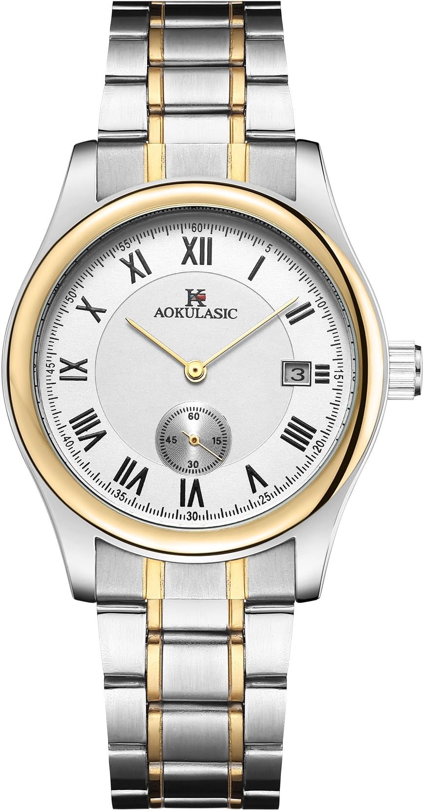 AOKULASIC 100Ft Waterproof Automatic Machine Watch with Unique Sub Dial and Classic Date Displayer.