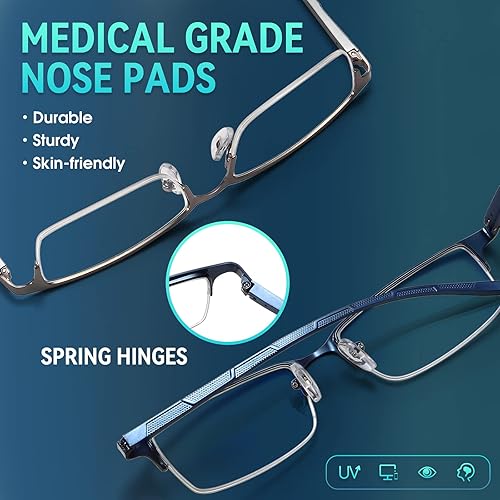 Miniatura 5 de Gaoye Paquete de 2 lentes de lectura para hombres y mujeres, lectores con bloqueo de luz azul, antirreflejos y antirreflejos UV para computadora,