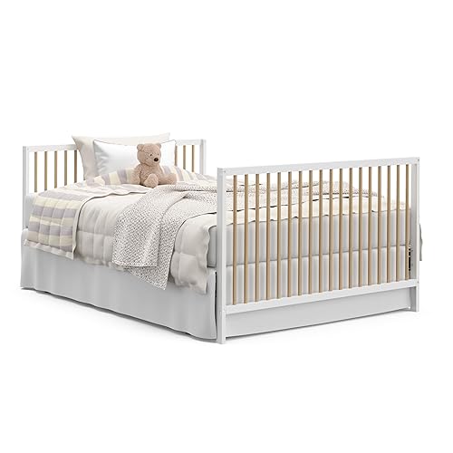 Miniatura 114 de Graco Teddi Mini cuna convertible 4 en 1 con colchón resistente al agua (blanco/madera flotante), certificado GREENGUARD Gold, colchón de 2.75