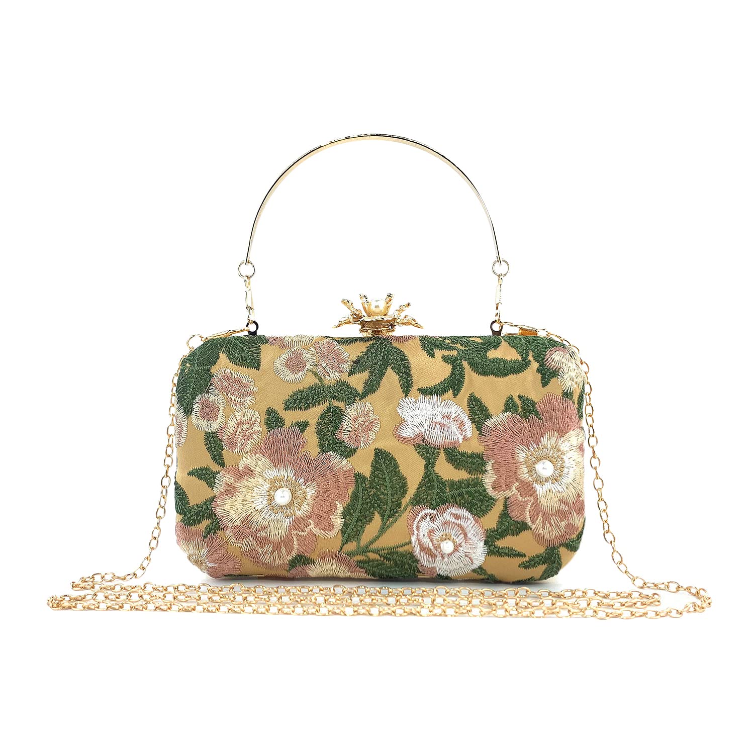 Jywmsc Bolsos de Mano con Cuentas Bordadas para Mujer, Bolsos de Noche, Monederos Vintage para Fiesta Formal, Boda