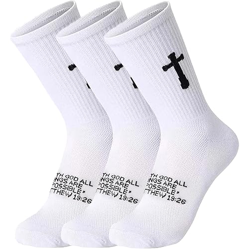 3 Pairs Christian socks Prayer socks Birthday Gifts for Dad,Men Husband Grandp Fathers Day Christmas