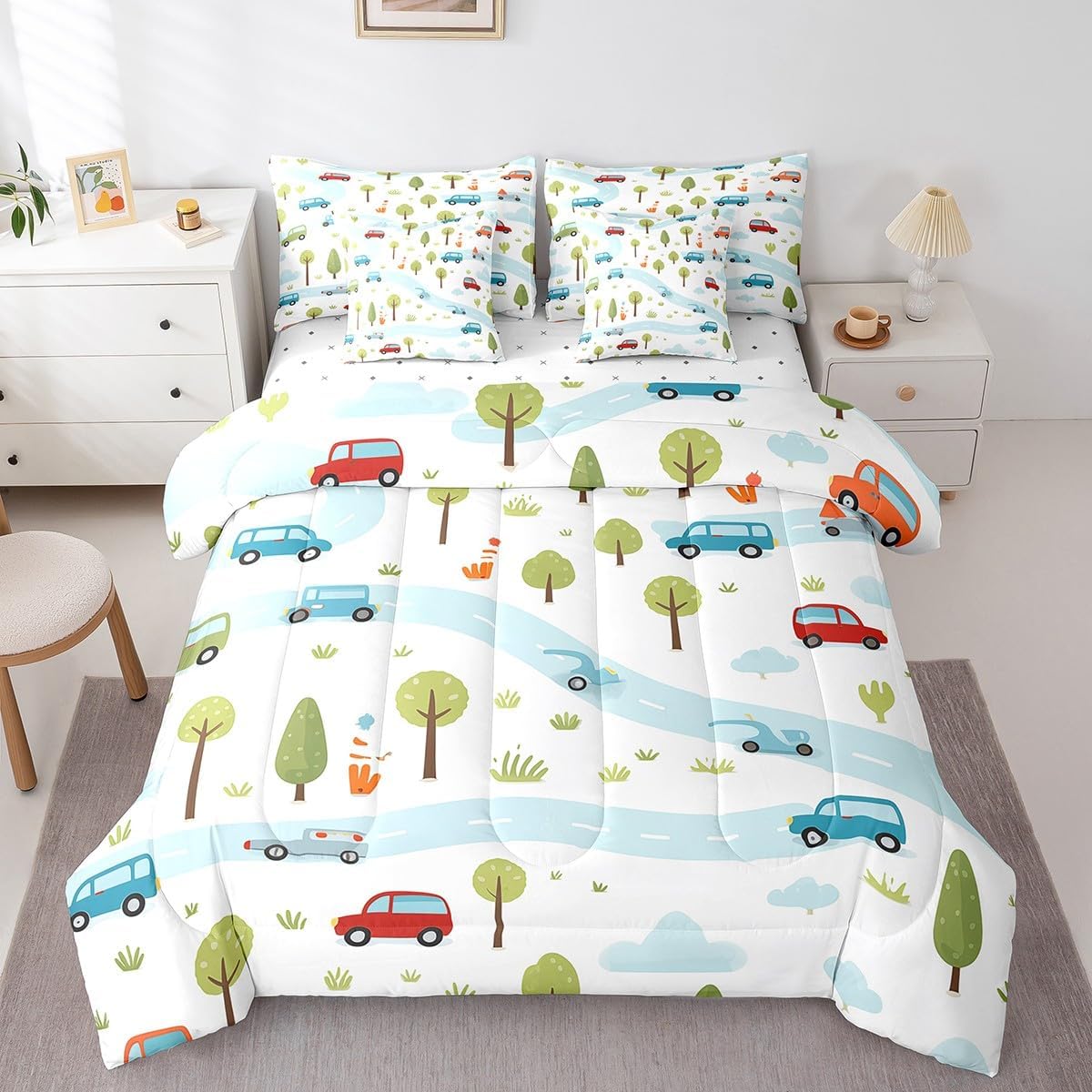 Erosebridal Music Theme Bed in A Bag Vinyl Record Bedding Set 7 Pcs Hip-Hop Graffiti Art Bedding Comforter Sets Full Size Watercolor Tie Dye Comforter Set with Flat Sheet,Fitted Sheet and Pillowcases