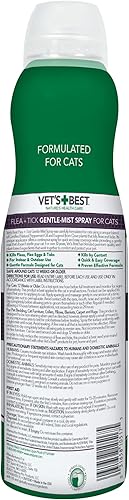 Miniatura 2 de Vets Best Pulgas y garrapatas en aerosol suave para gatos  Pulgas y garrapatas con aceites naturales certificados  Spray de niebla suave para una