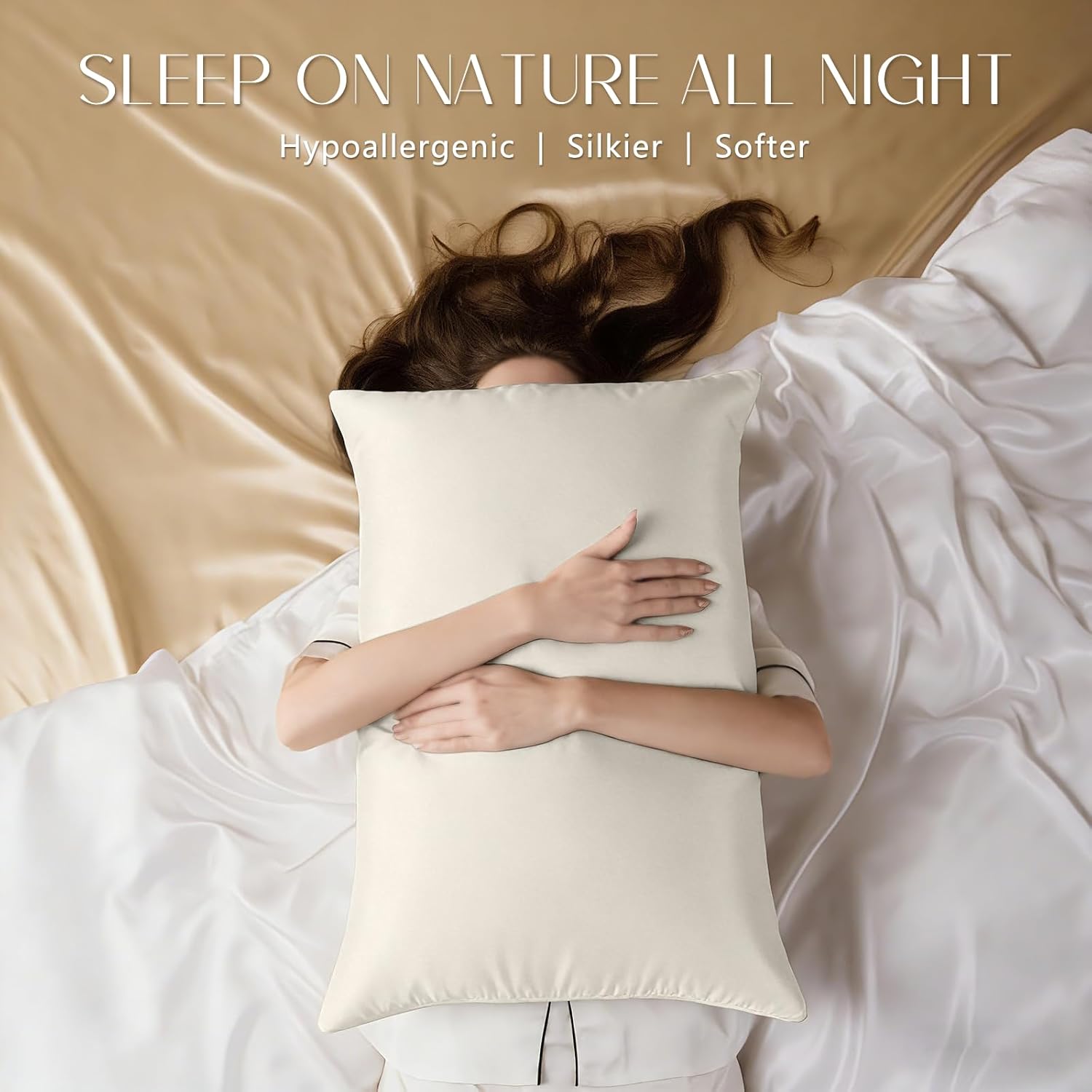 ZIMASILK 100% Pure Mulberry Silk Pillowcase for Hair and Skin Health,Soft and Smooth,Both Sides Premium Grade 6A Silk,600 Thread Count,with Hidden Zipper,1pc(Standard 20''x26'',Ivory) - Image 3