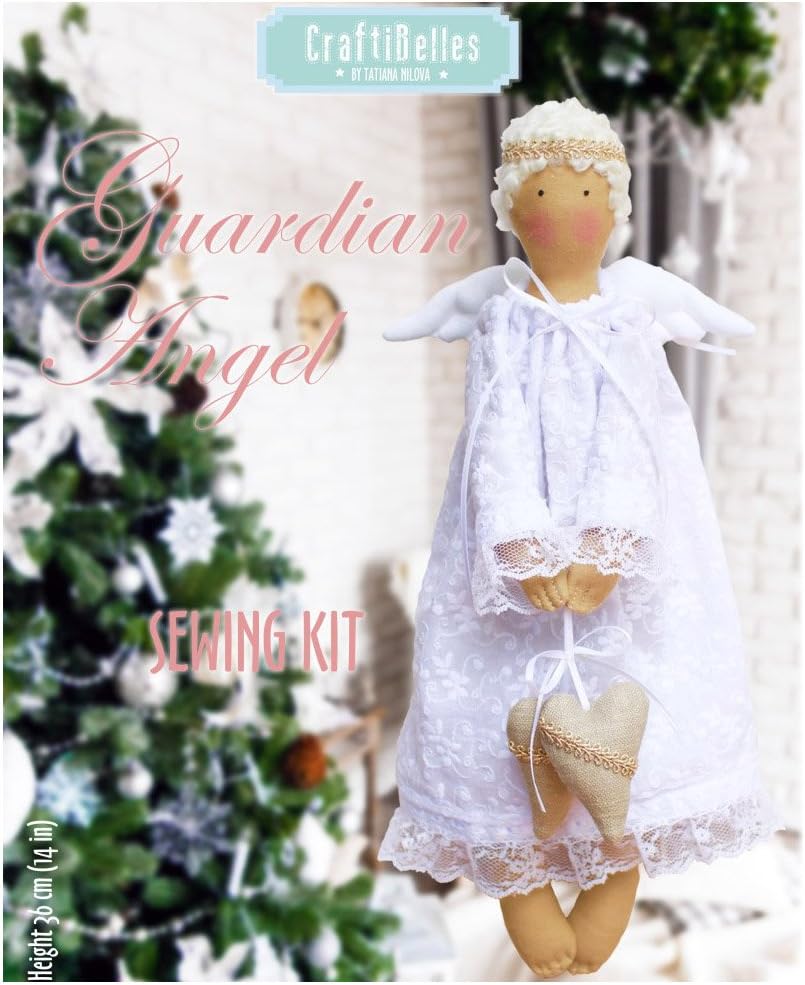 DIY Sewing Kit"Guardian Angel", Fabric Doll (Sewing Patterns, Fabrics, Instructions, Accessories)