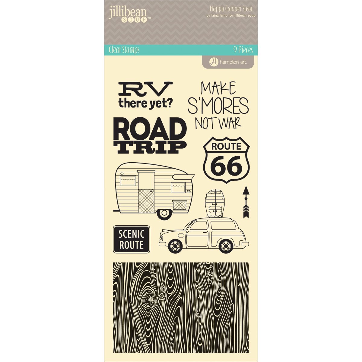 Jillibean Soup Happy Camper Stew Clear Stamps-9 Images