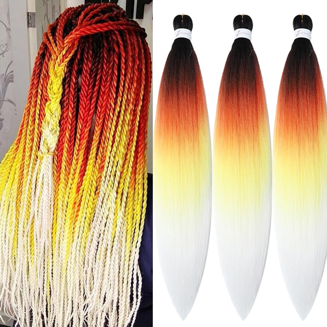 Pre Stretched Braiding Hair Long Braiding Hair Extensions 30 Inch 3 Packs High Temperature Synthetic Fiber Hair For Crochet Twist Braids Hot Water