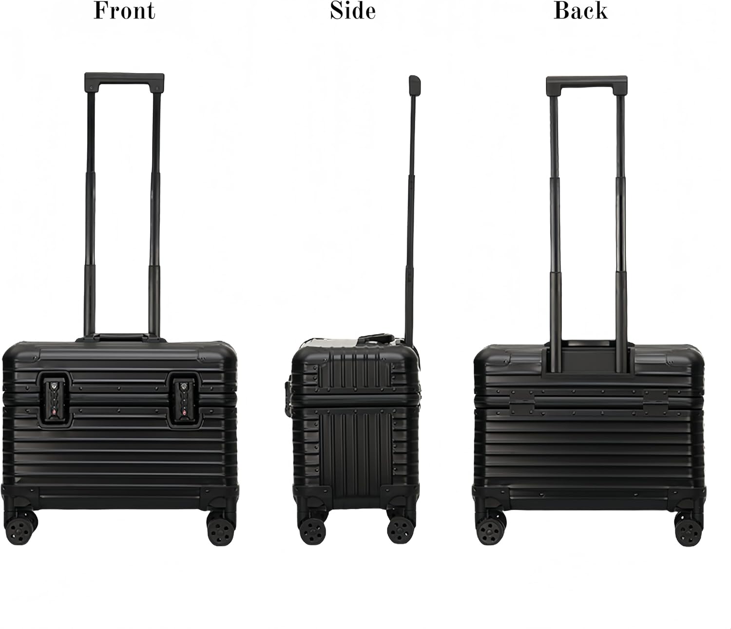 Full Aluminum Camera Carry-On Luggage DSLR Shockproof TSA lock Photography Gear Case with Removable Dividers & 360° detachable Wheels Luggage Rolling trolley case storage case (black)
