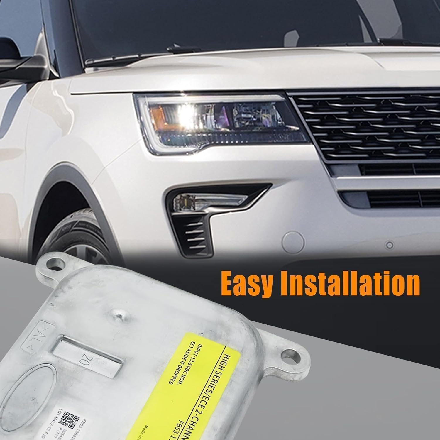 LED Headlight Module Unit Controller Part Headlight Ballast High Series/ECE 2-Channel Compatible with Ford Explorer 2016 2017 2018 2019 Replace FB53-13B626-B FB5Z-13C788-B LED Headlight Module