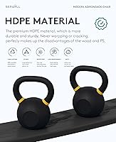 Vista 8 de SERWALL Juego de 2 sillas Adirondack modernas, sillas Adirondack plegables con portavasos dobles, sillas de plástico HDPE para exteriores para Negro