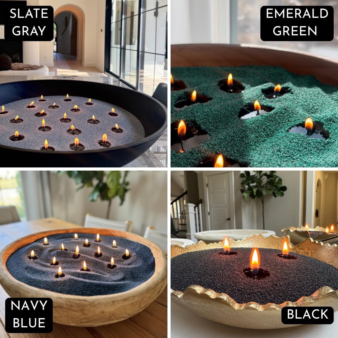 Foton Pearled Candle Refill Bag 16oz - Champagne Unscented Non Toxic Luxury Long Lasting Powder Candles - Refillable Candle Sand with 15 Wicks for Candle Making