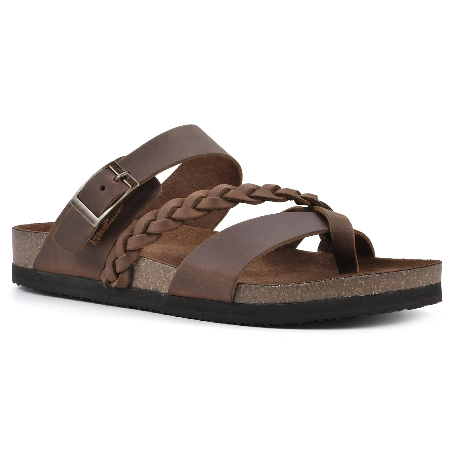 WHITE MOUNTAIN Womens Hazy Braided Signature Comfort-Molded Footbed Sandal