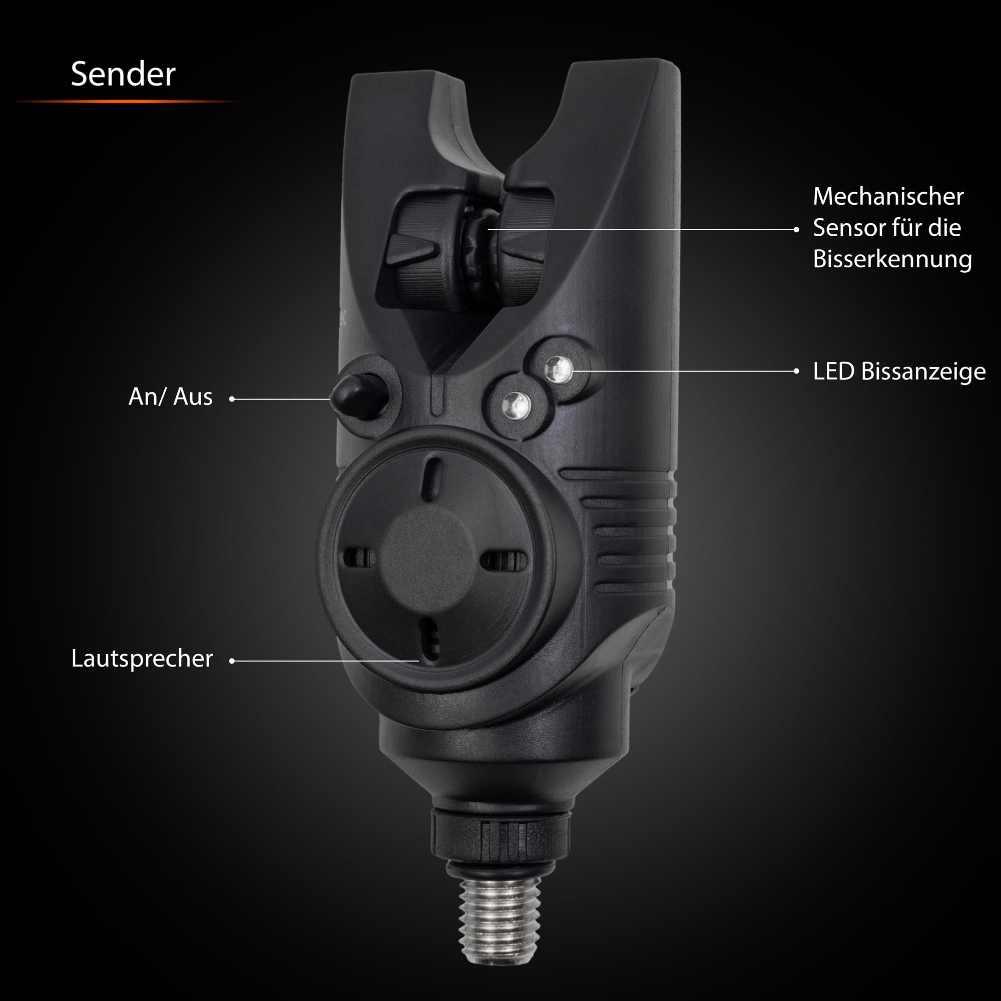 Funk Bissanzeiger Komplettset Hy-Tec 3+1 | inkl. Rod Pod, Indicator System 3+3, 3x Butt Grip Fluo, Funkübertragung, LED-Nachleuchtfunktion