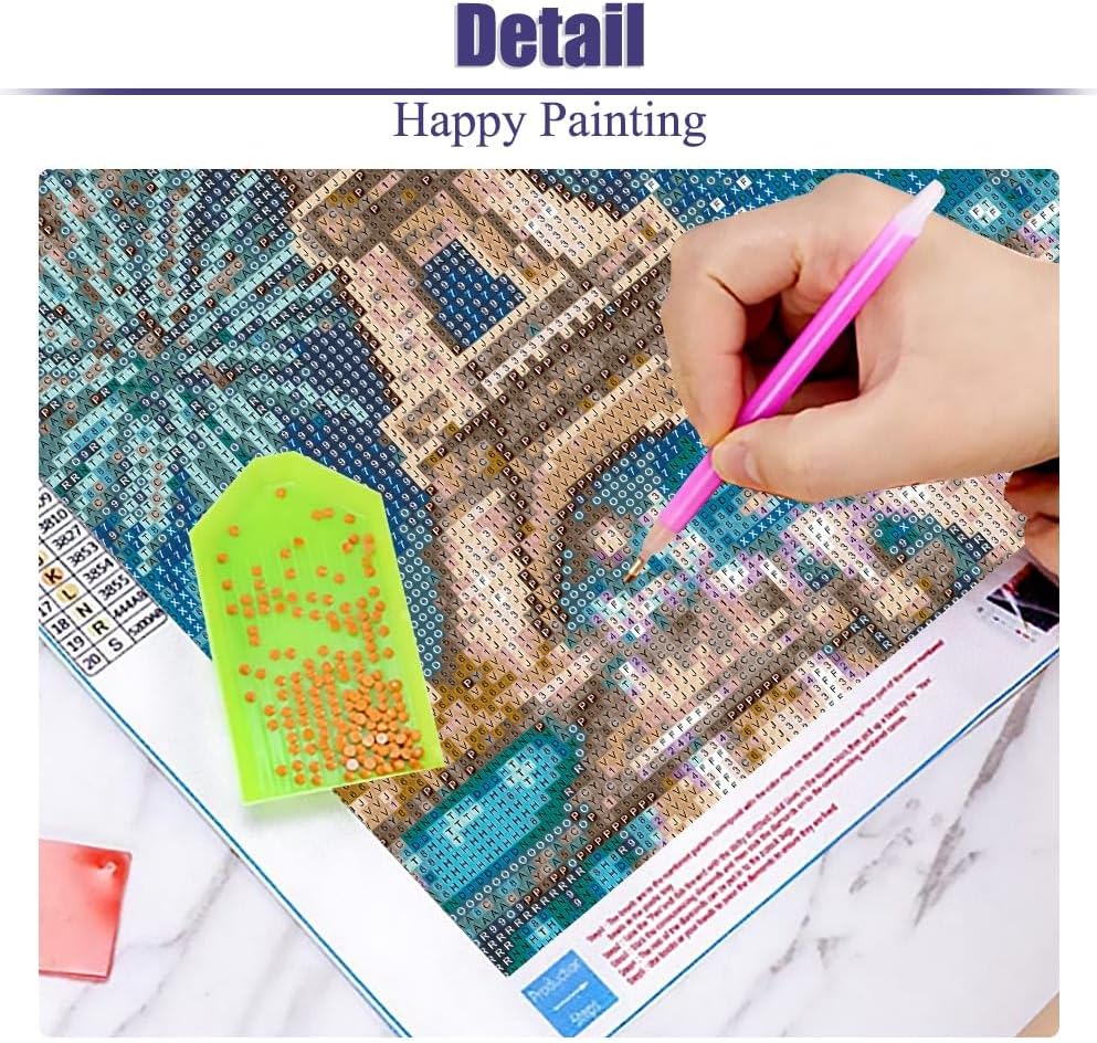 Miniatura 3 de BOHADIY Kit de pintura de diamantes de la torre Eiffel 5D para adultos, pintura de diamantes de imitación de taladro completo, arte para decoración