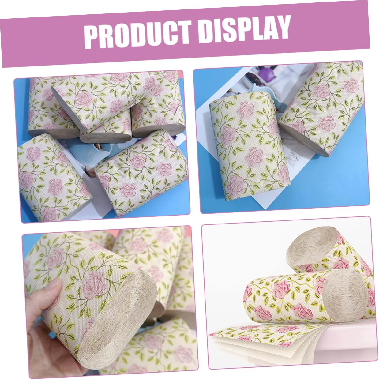 Carta Igienica Morbida e Resistente 10 Pezzi in Bambù con Design Elegante a Rose Motivo Stampato Duraturo, per Uso in Bagno e Tavola per Uso in Bagno e Tavola