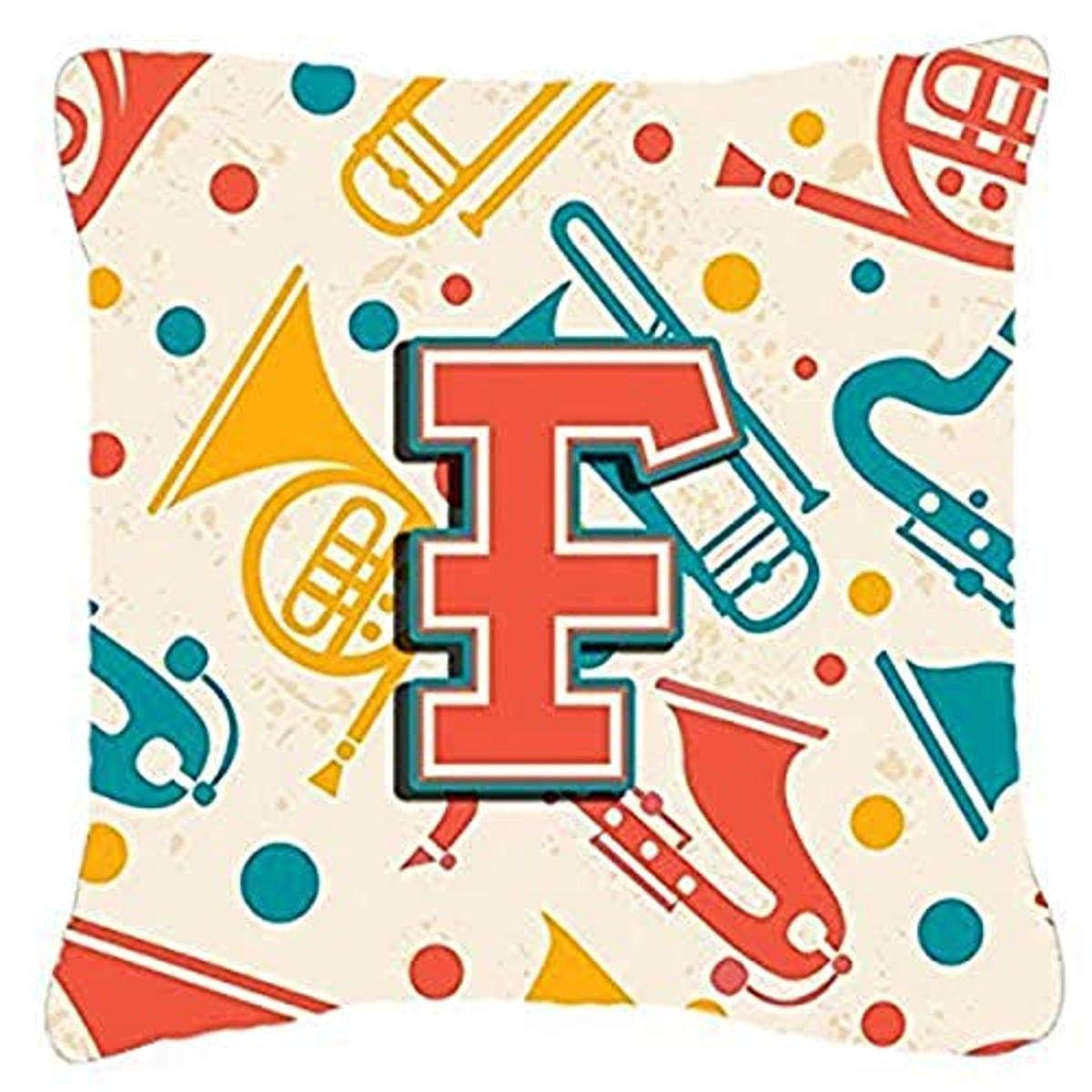 Oreiller Lettre F Rétro Orange Confortable pour Fauteuil de Musique