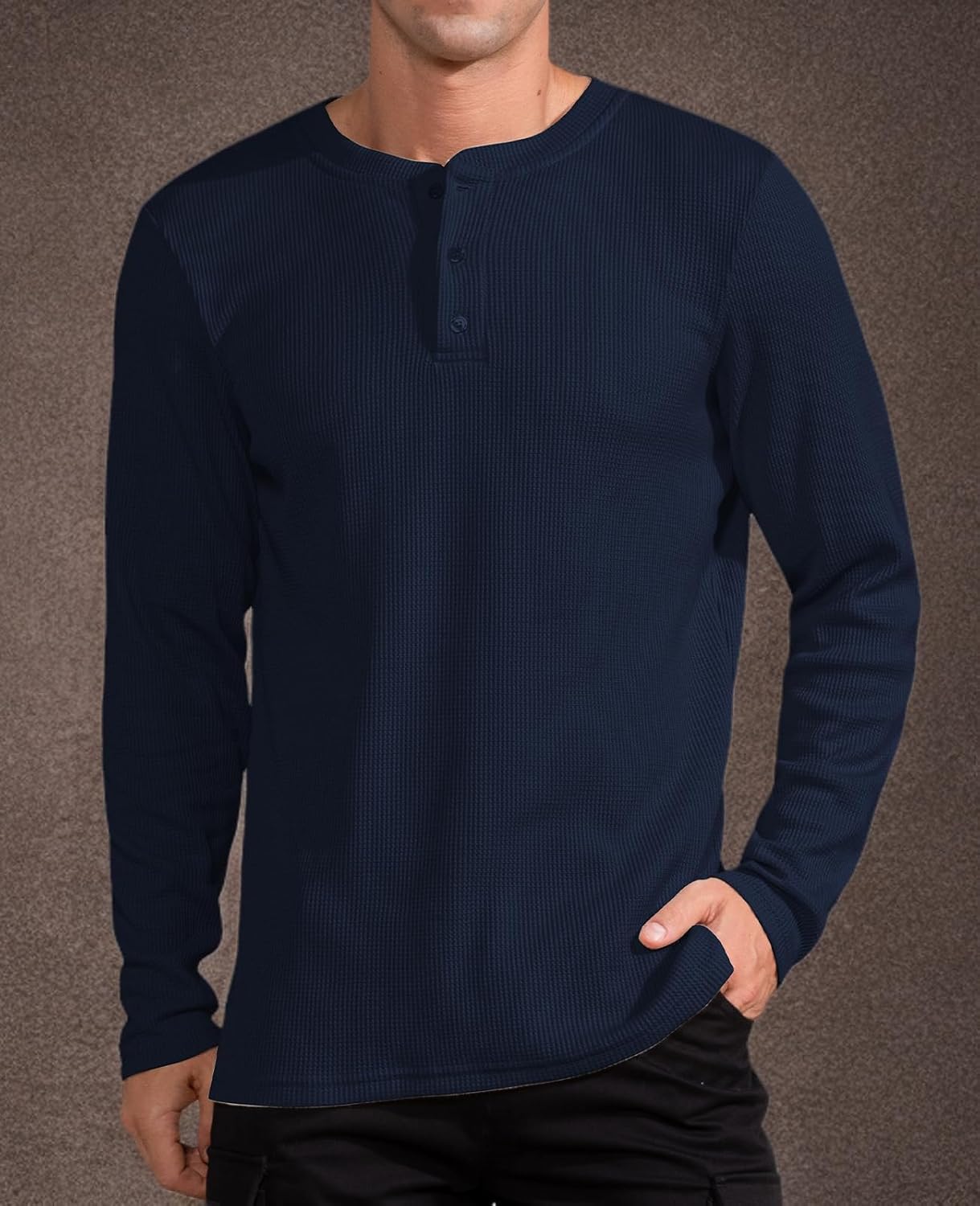 QUALFORT Henley Shirt for Men, Long Sleeve Cotton Blend Mens Pullover Top Outfits 2026 - Image 8