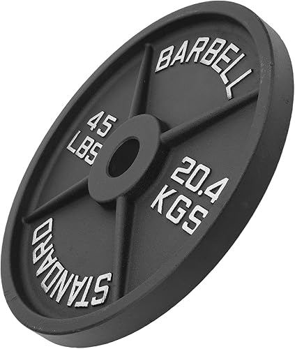Miniatura 9 de 45LB Barbell Plate, Alloy Steel Cast Iron, 4 Design for Strength Training - High Strength, Long Lasting Durability, Ideal for Weightlifting and