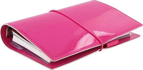 Miniatura 2 de Filofax Domino - Organizador de patentes, tamaño personal, color rosa intenso, alto brillo, cubierta contemporánea, seis anillos, calendario semanal