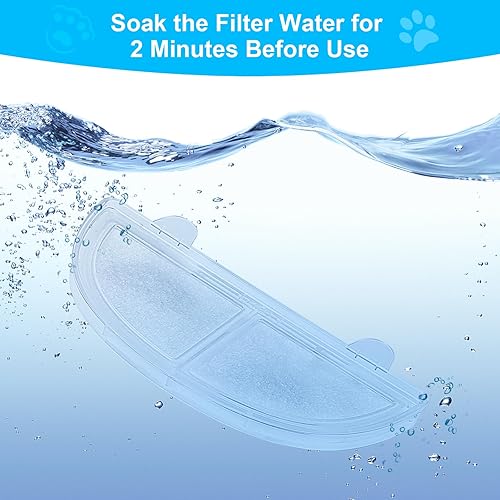 Miniatura 4 de Homefio Filtro de fuente de agua para gatos para fuente de agua inalámbrica WF20CF20, repuesto para dispensador de agua para perros de 68 oz2 l (3