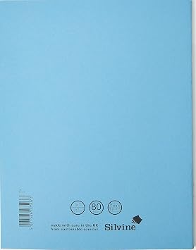 Silvine Exercise Book ruled 7mm Squares 229 x 178 mm 40 leaves Blue (Pack of 10)