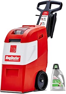 Rug Doctor Mighty Pro X3 Commercial Carpet Cleaner Pet Pack - Powerful One-Pass Cleaning, 3.9 Gal Tanks, CRI Gold Rated