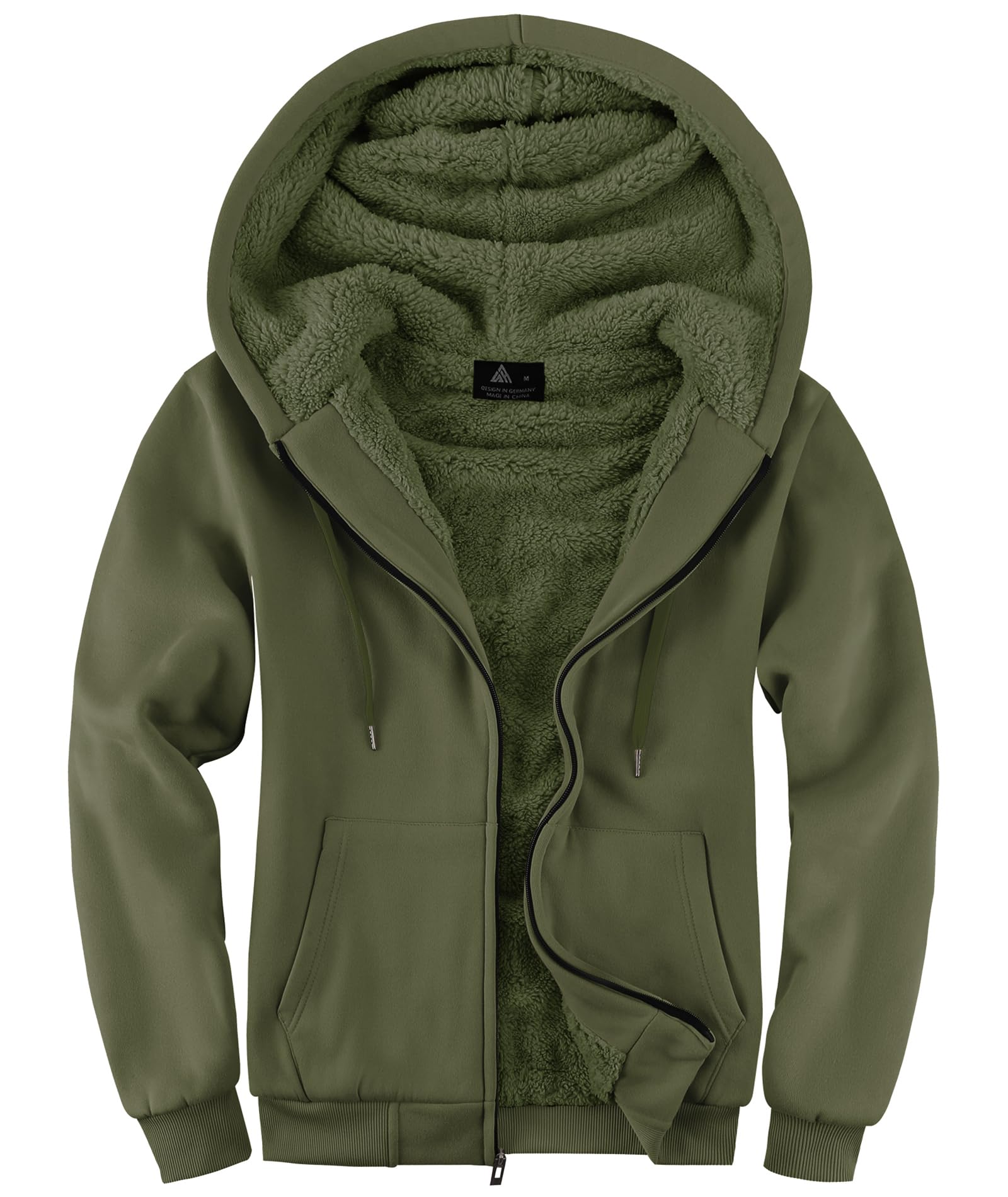 SwissWell Sudadera con Capucha Hombre Forro Polar Chaqueta de Invierno Cálido Sudaderas Hombre con Cremallera Hoodie con Bolsillos