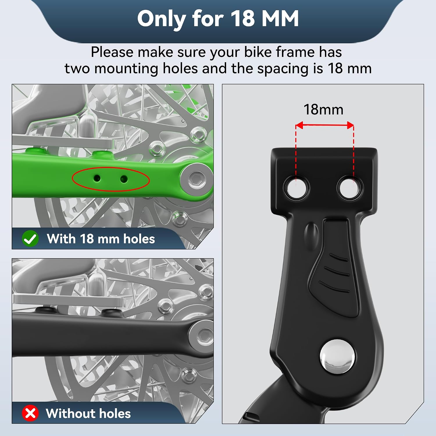 Bike Kickstand 18mm Hole Spacing for 26-29 Inch Adult Bike image 2