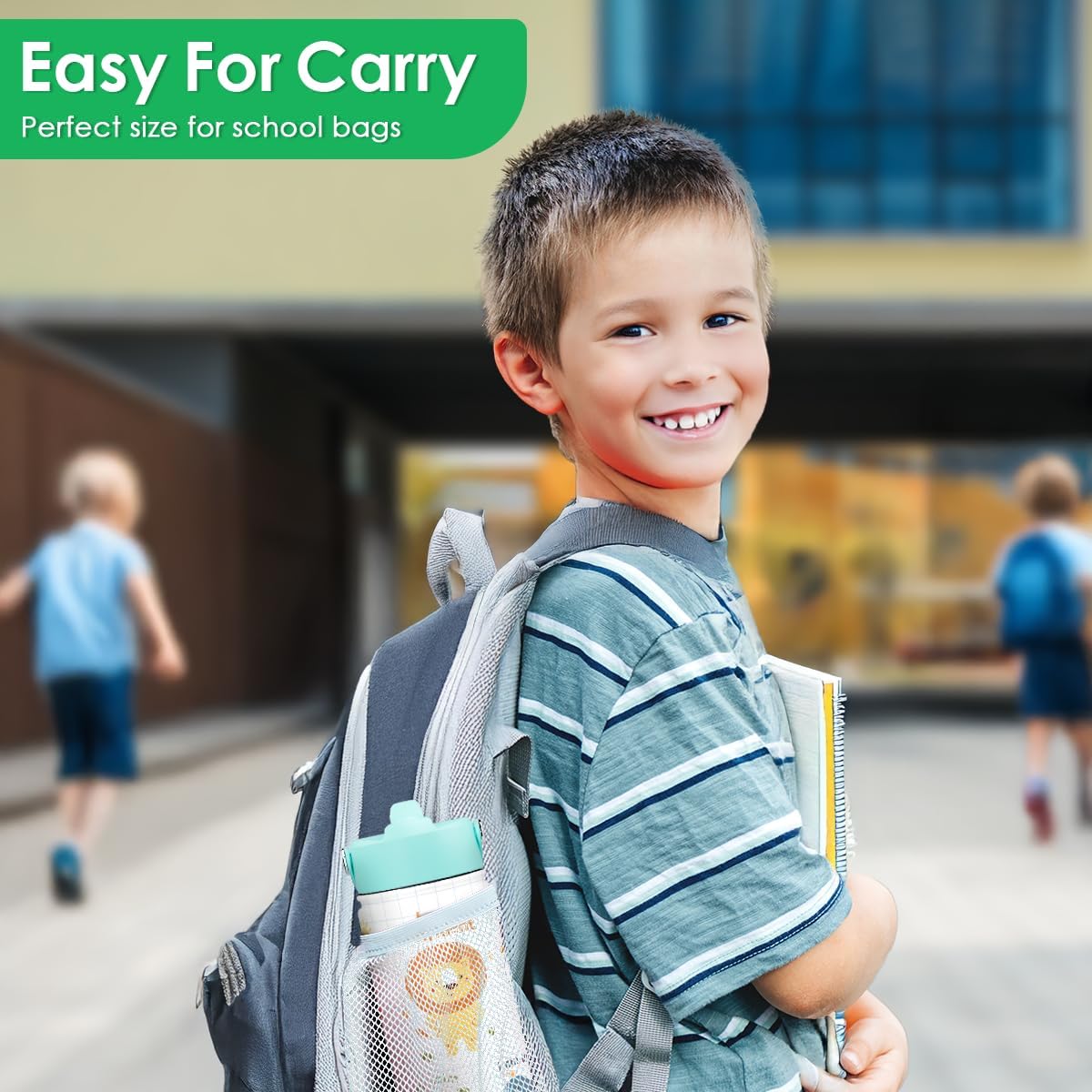 Animal Water Bottle 12oz for Kid Stainless Steel with Straw Lid, Kids Water Bottle, Travel Tumbler, Inspiration Gifts for Girls Boys, Birthday Christmas Back To School - Image 6