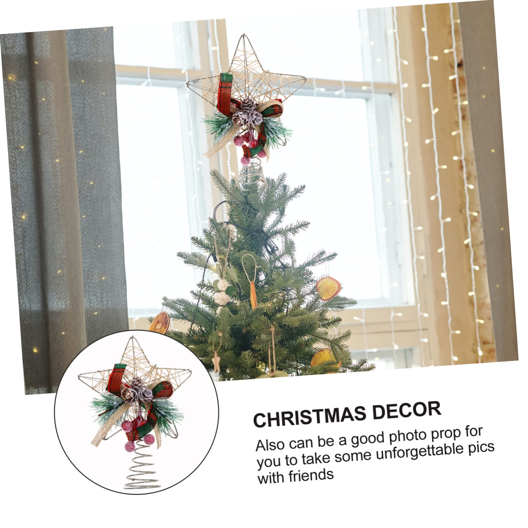 Zerodeko 4 Stück Weihnachtsbaumspitze Stern Außenleuchten Land Baum Stern Neon Lebkuchen Led-streifenlichter Einzigartig Tür Lichterketten Weihnachtsstern Engel Christbaumspitze Dekore Holz